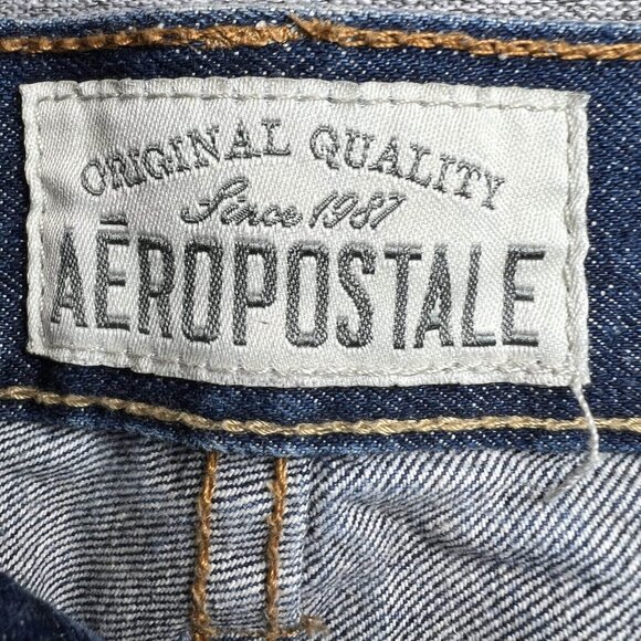 Aeropostale Jeans Men Size 29x3* Blue Driggs Slim Bootcut Distressed Cotton - Picture 7 of 14